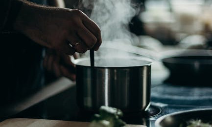 cooking pot on the stove